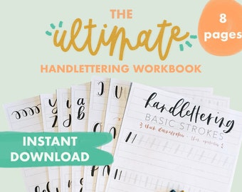 Hand Lettering Practice Sheets | Calligraphy Guide (Digital Download)