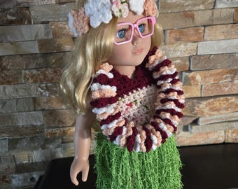 Handmade doll clothes 18 inch doll hula skirt dress