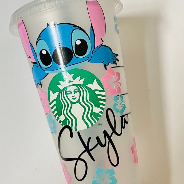 Tasse froide Starbucks personnalisée Stitch