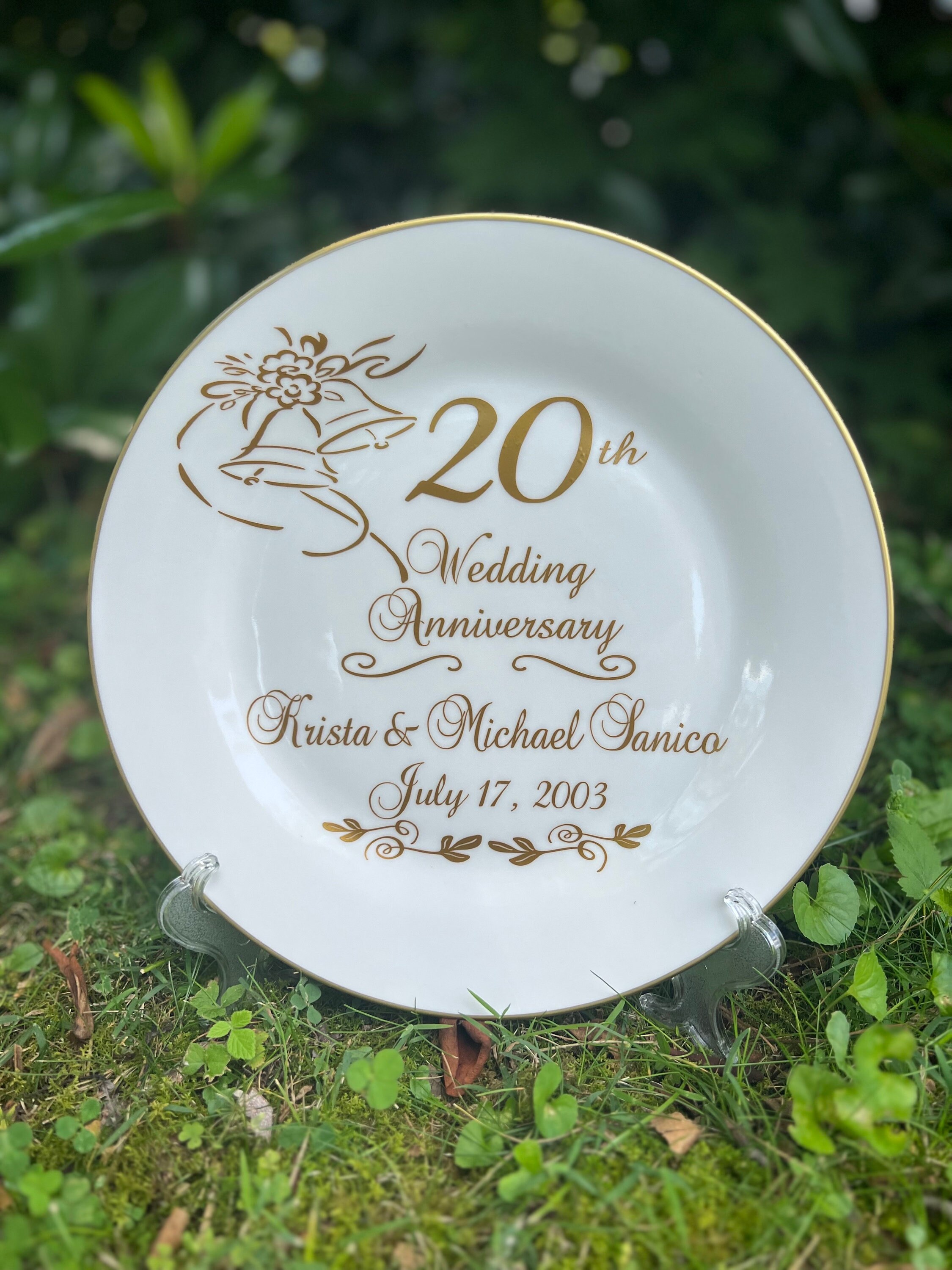 Personalized 20th Anniversary Plate: Decorative Ceramic Gift - Etsy