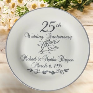 25th wedding anniversary gifts, 25th anniversary gift, personalized anniversary gift for couples, anniversary plate