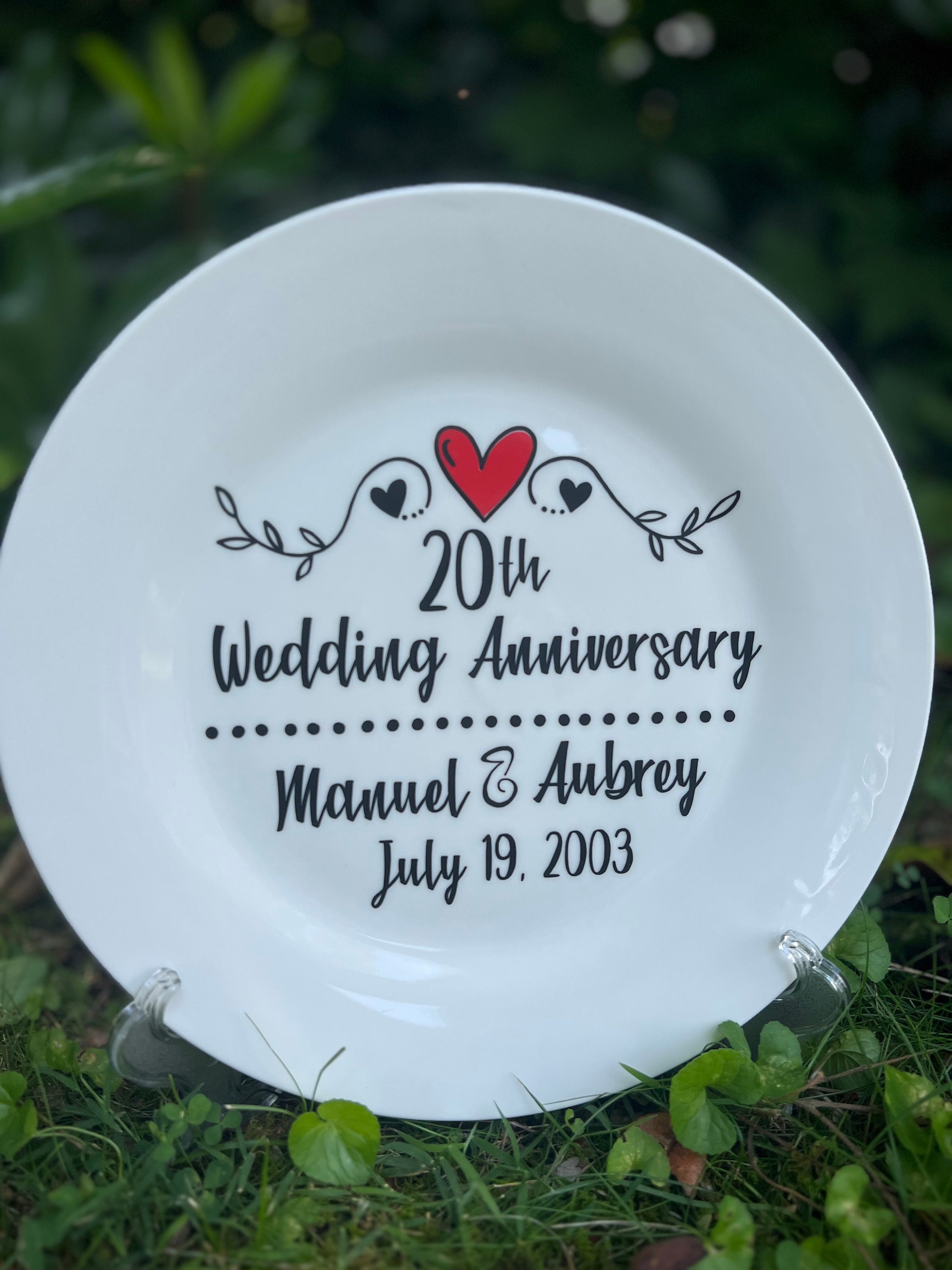 Personalized 20th Anniversary Plate: Custom Ceramic Keepsake