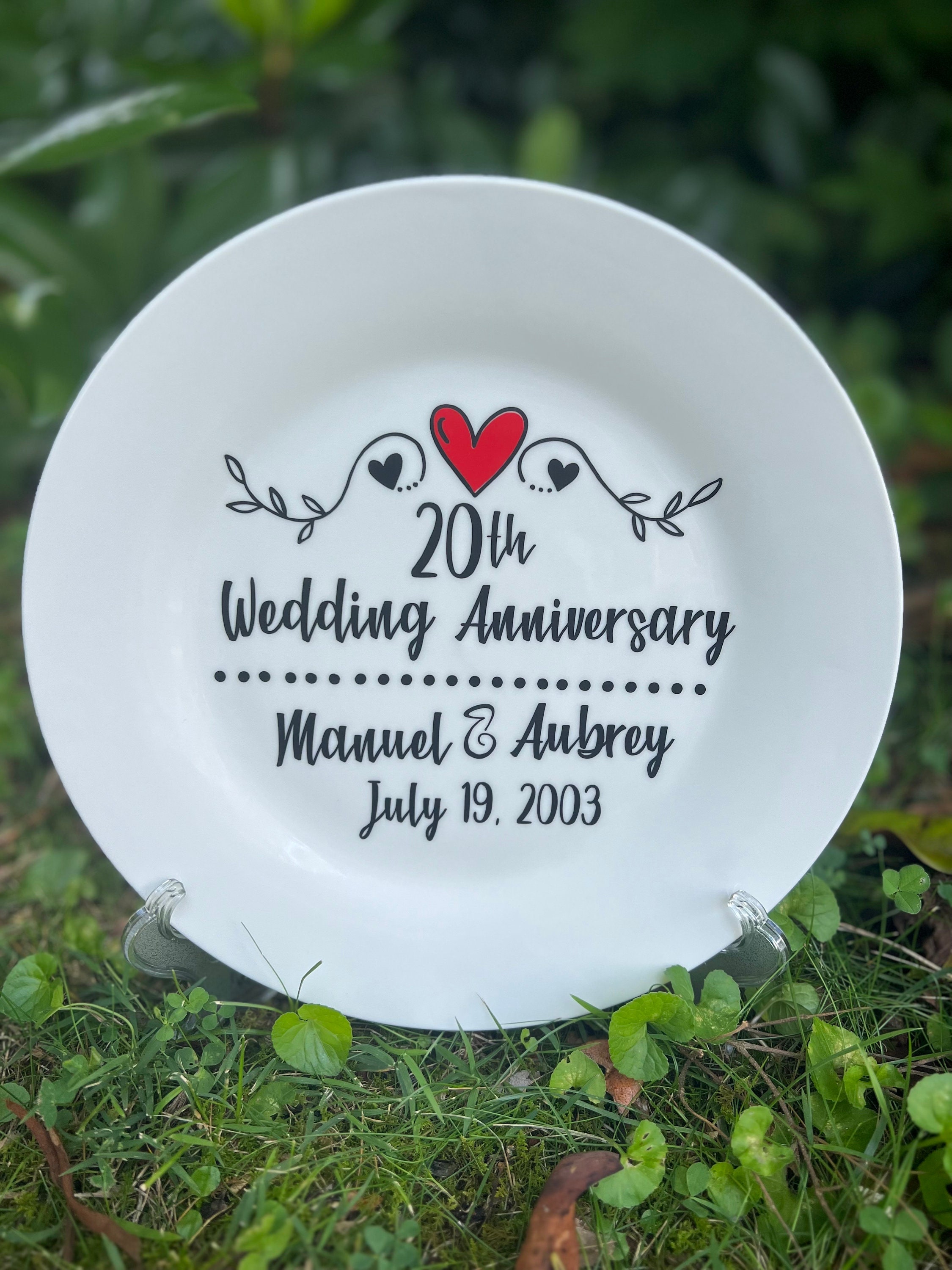 Anniversaryプレート Personalized 20th Anniversary Plate: 20 Year Anniversary Wedding