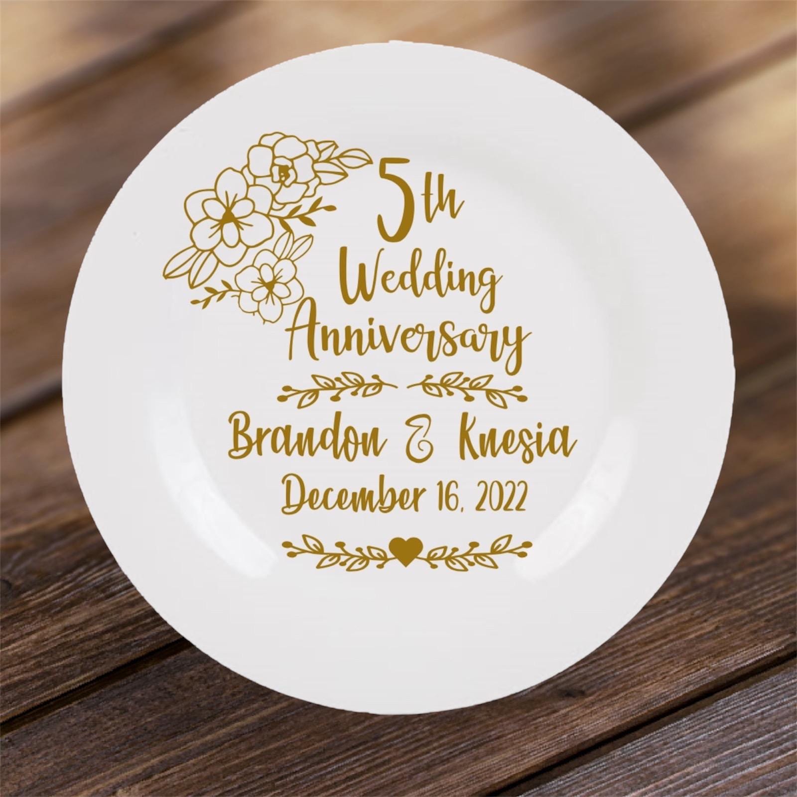 Personalized 5th Anniversary Plate, Custom Wedding Gift - Etsy