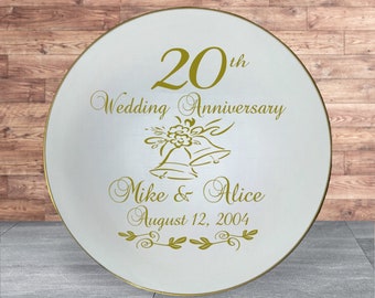 Personalized 20th Anniversary Plate, Custom Ceramic Gift - Etsy