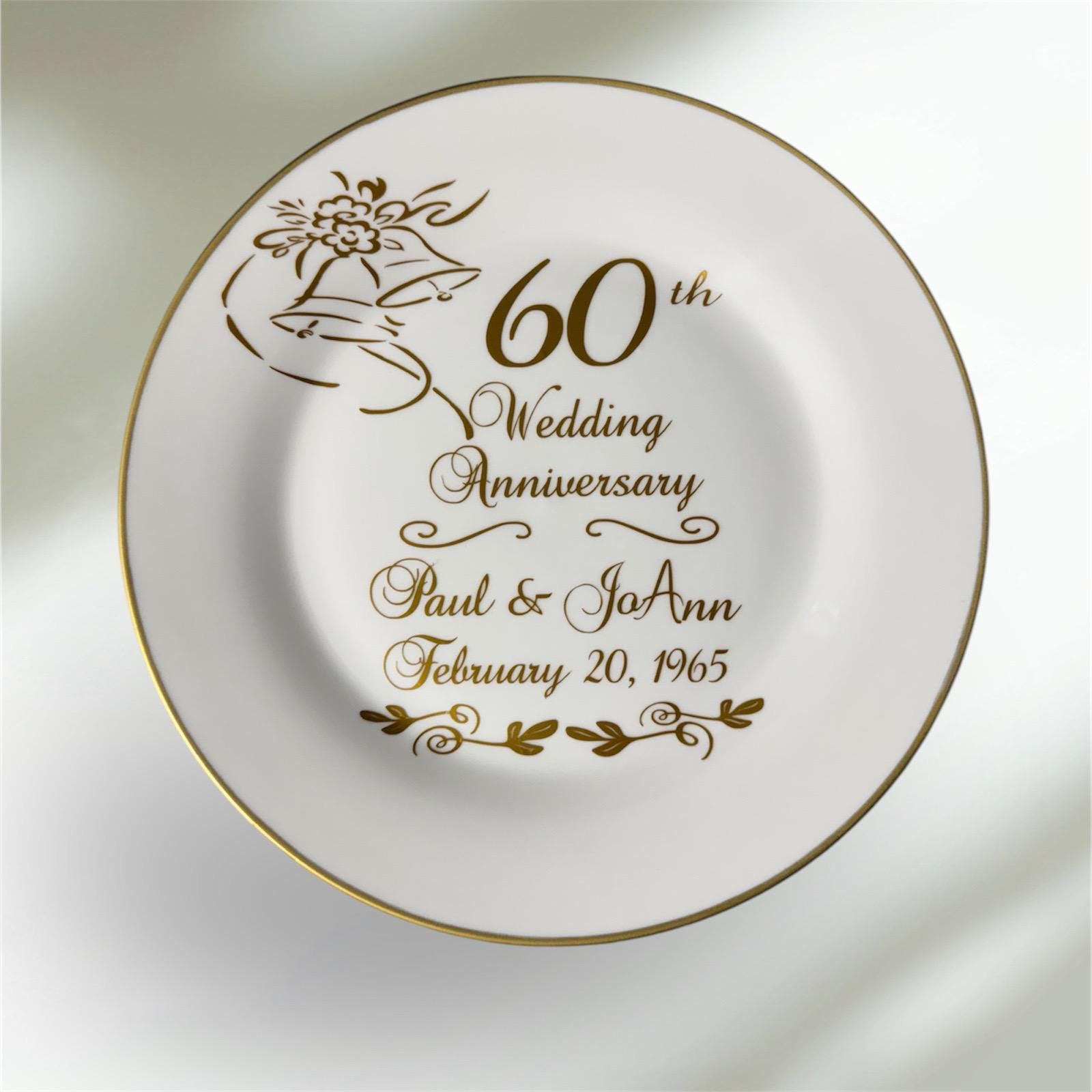 Gold Ceramic 60th Anniversary Plate: Personalized Keepsake Gift - Etsy