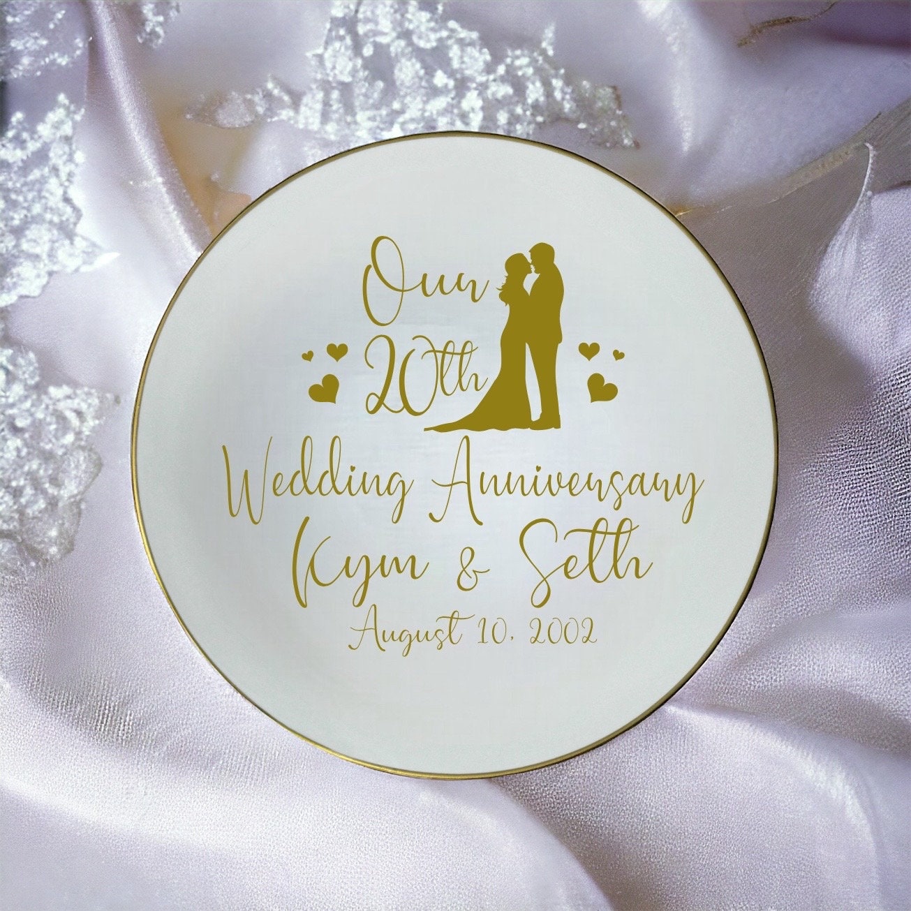 Personalized 20th Anniversary Ceramic Plate, Wedding Gift - Etsy