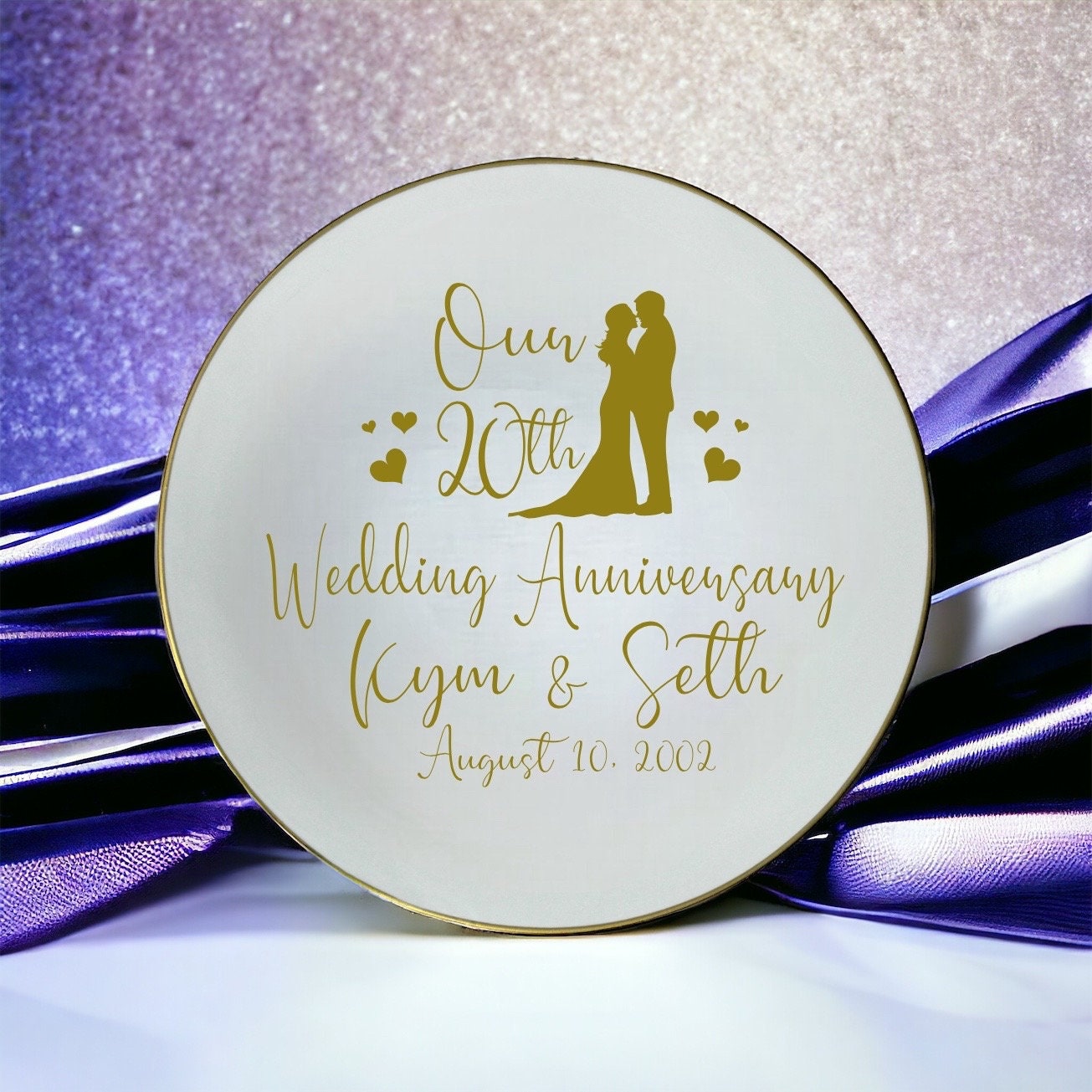 Personalized 20th Anniversary Ceramic Plate, Wedding Gift - Etsy