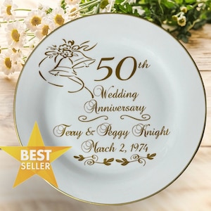 50th wedding anniversary gift, personalized anniversary gift for parents, anniversary plate, wedding plate
