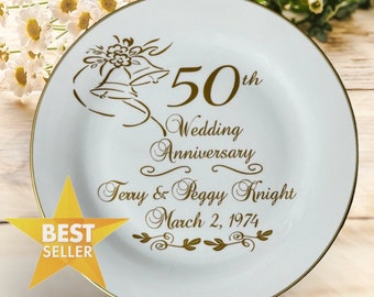 50th wedding anniversary gift, personalized anniversary gift for parents, anniversary plate, wedding plate