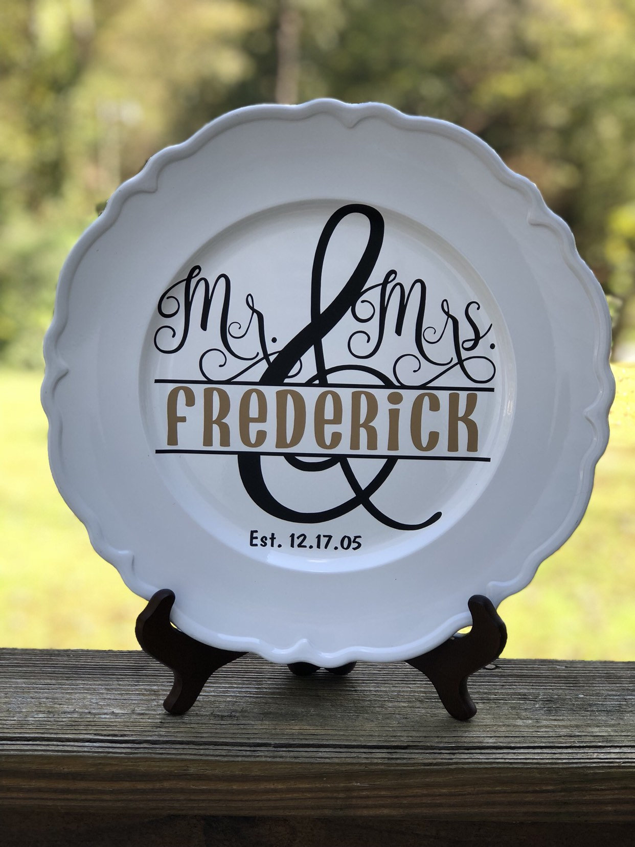 Personalized Wedding Gift Plate Anniversary Gift for Couple 