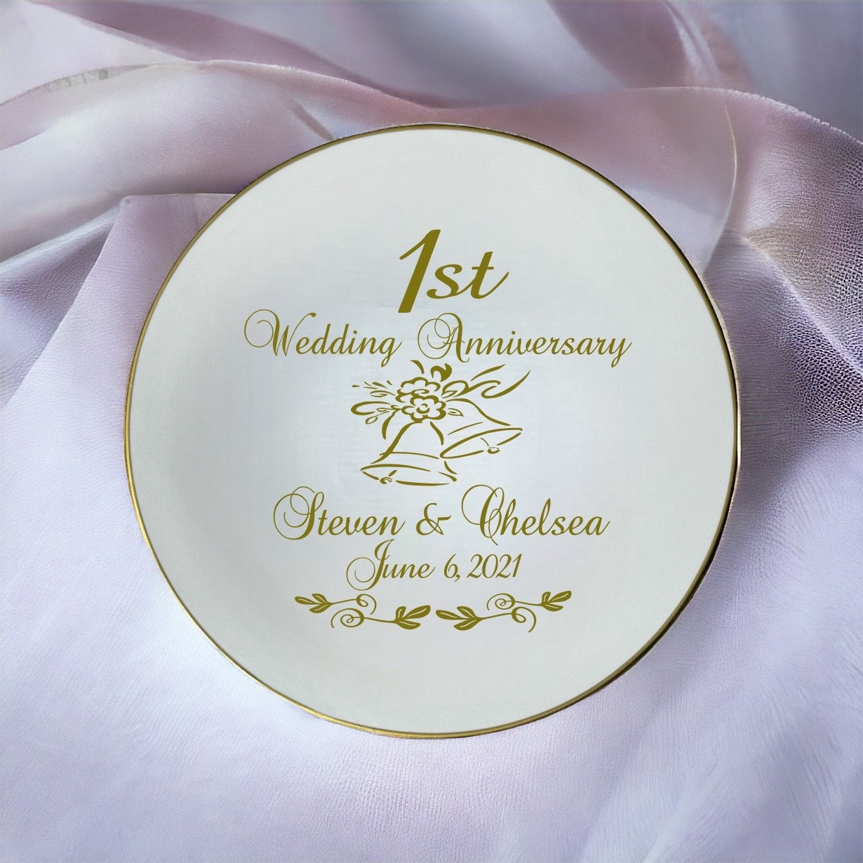Personalized 1st Anniversary Plate, Custom Wedding Gift - Etsy 日本