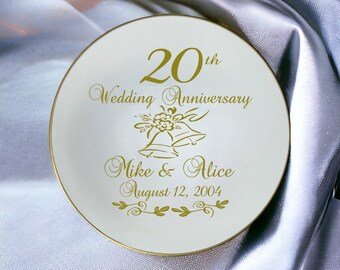 Personalized 20th Anniversary Plate, Custom Ceramic Gift - Etsy