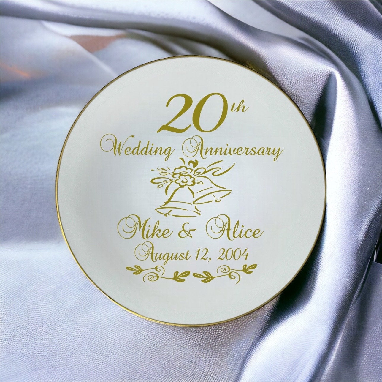 Personalized 20th Anniversary Plate, Custom Ceramic Gift - Etsy Israel