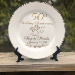 50th anniversary gift for parents, 50th anniversary gift, personalized anniversary plate, anniversary keepsake gift image 7