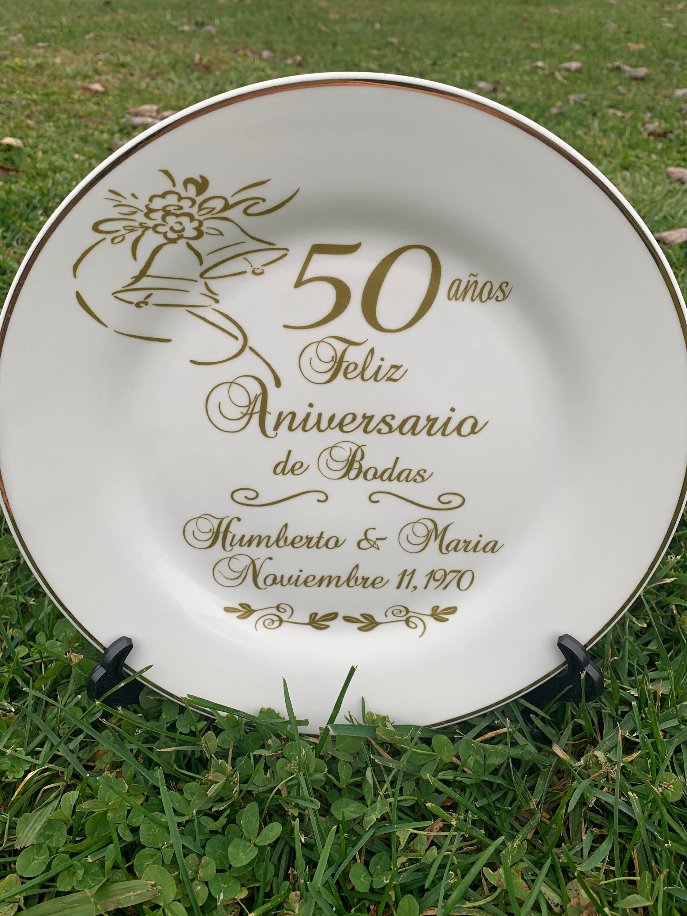 Personalized 20th Anniversary Plate: Gold Trim Ceramic Keepsake - Etsy