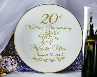 Personalized 20th Anniversary Plate, Custom Ceramic Gift - Etsy