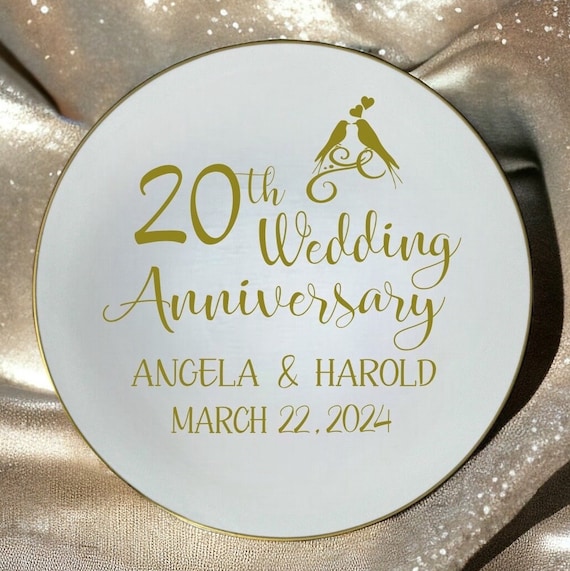 Personalized 20th Anniversary Plate: Decorative Ceramic Gift - Etsy