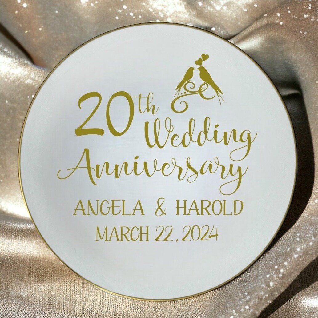 松井秀喜　20th ANNIVERSARY GOLD PLATE Personalized 20th Anniversary Plate: Decorative Ceramic Gift - Etsy