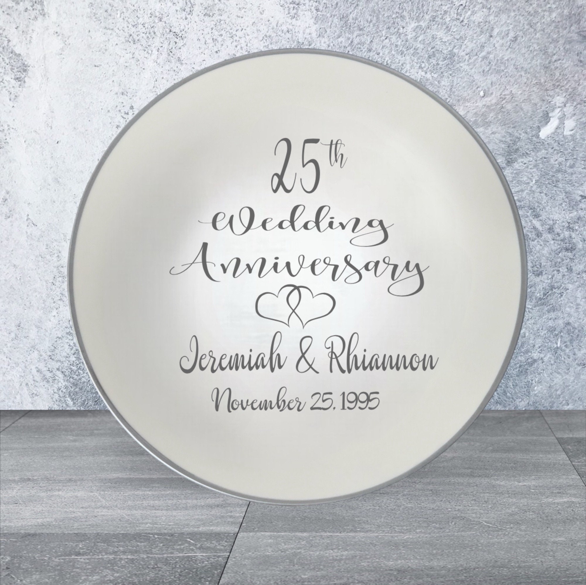 Personalized 25th Anniversary Ceramic Plate, Display Gift - Etsy