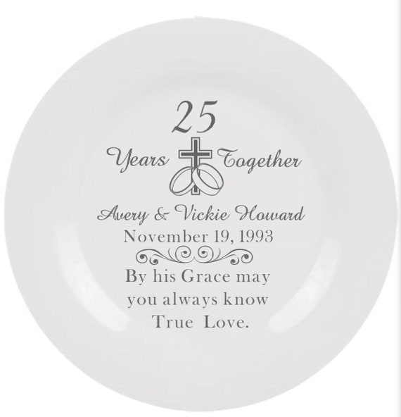 Personalized 25th Anniversary Keepsake Plate - Etsy