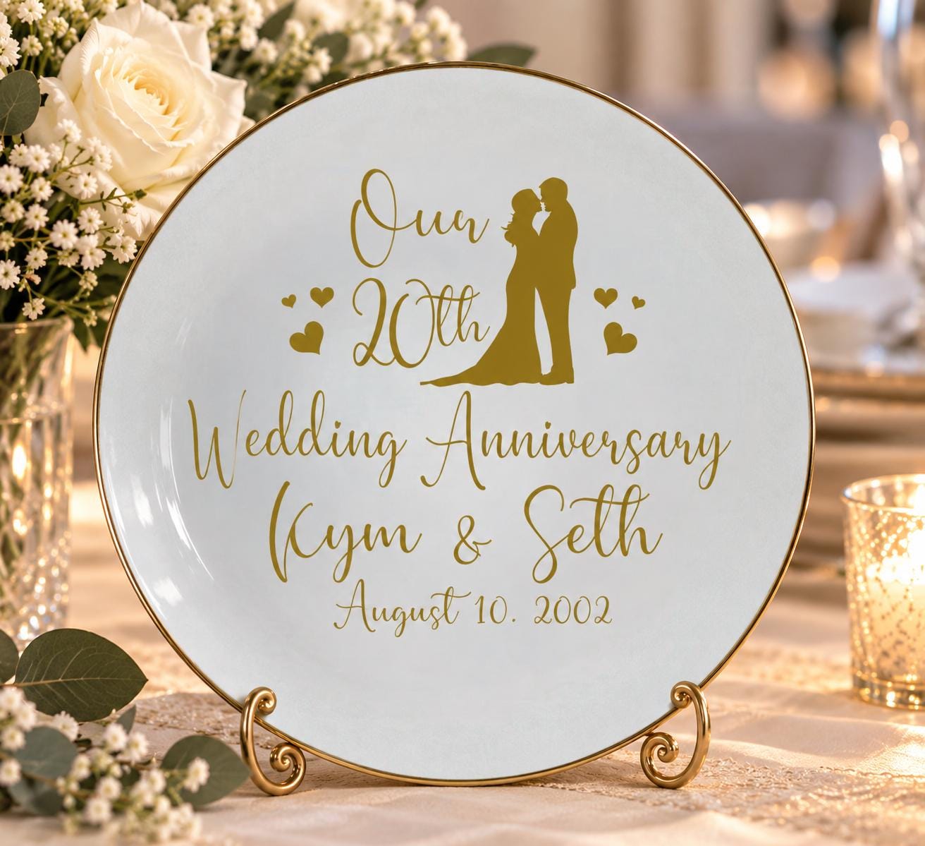 Personalized 20th Anniversary Ceramic Plate, Wedding Gift - Etsy