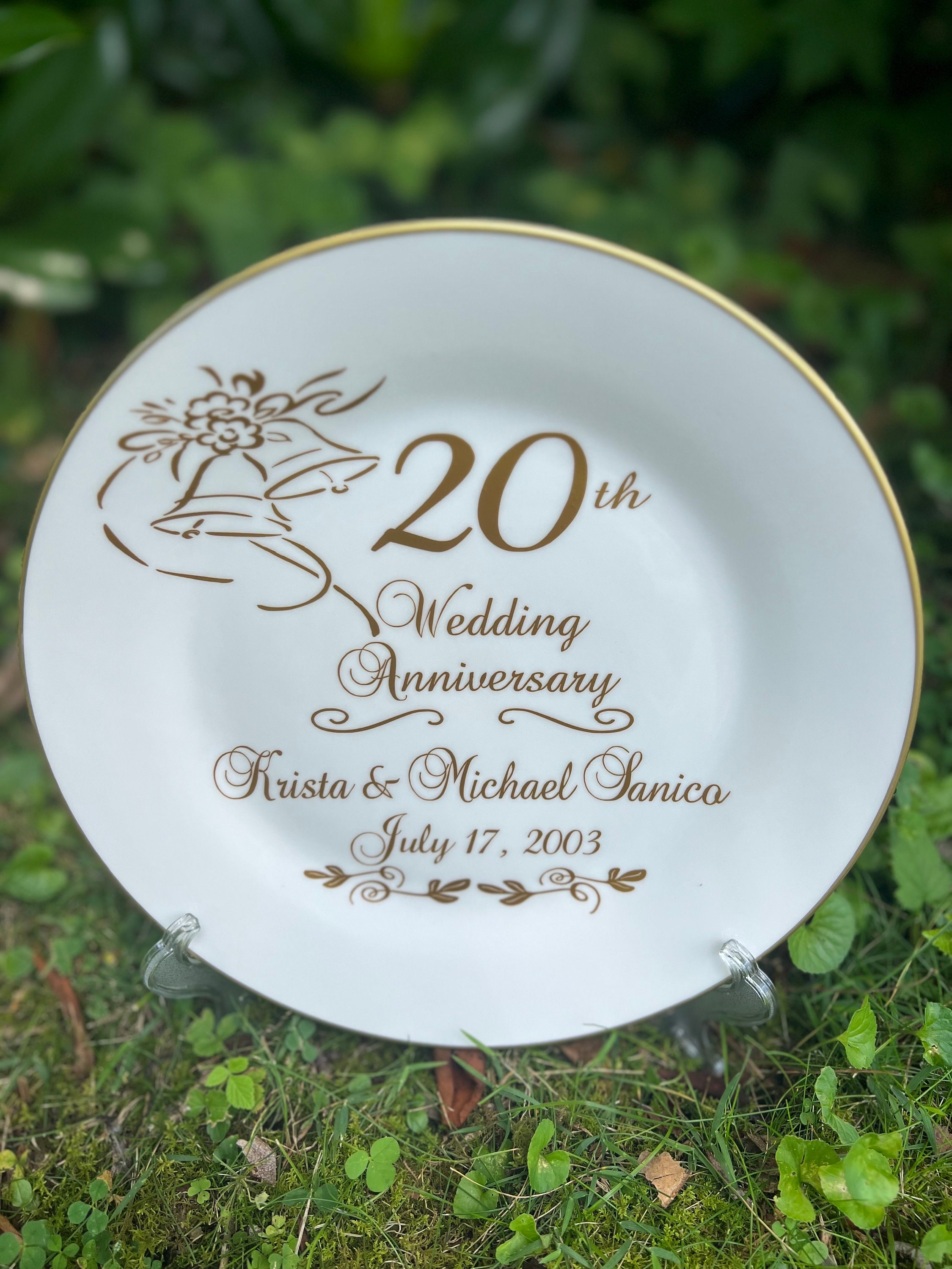 Personalized 20th Anniversary Plate: Decorative Ceramic Gift - Etsy