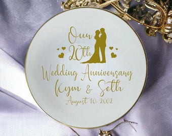 Personalized 20th Anniversary Ceramic Plate, Wedding Gift - Etsy