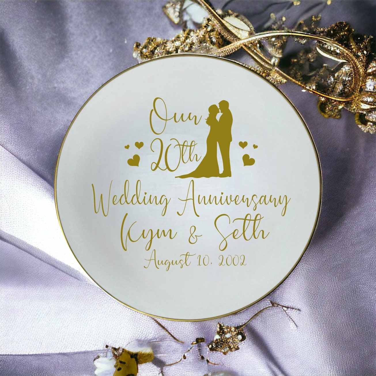 Personalized 20th Anniversary Ceramic Plate, Wedding Gift - Etsy