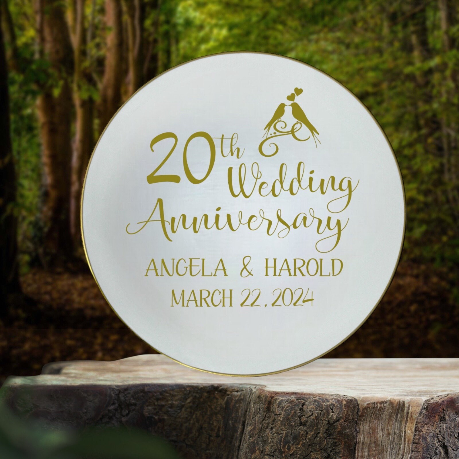 Personalized 20th Anniversary Plate: Decorative Ceramic Gift - Etsy