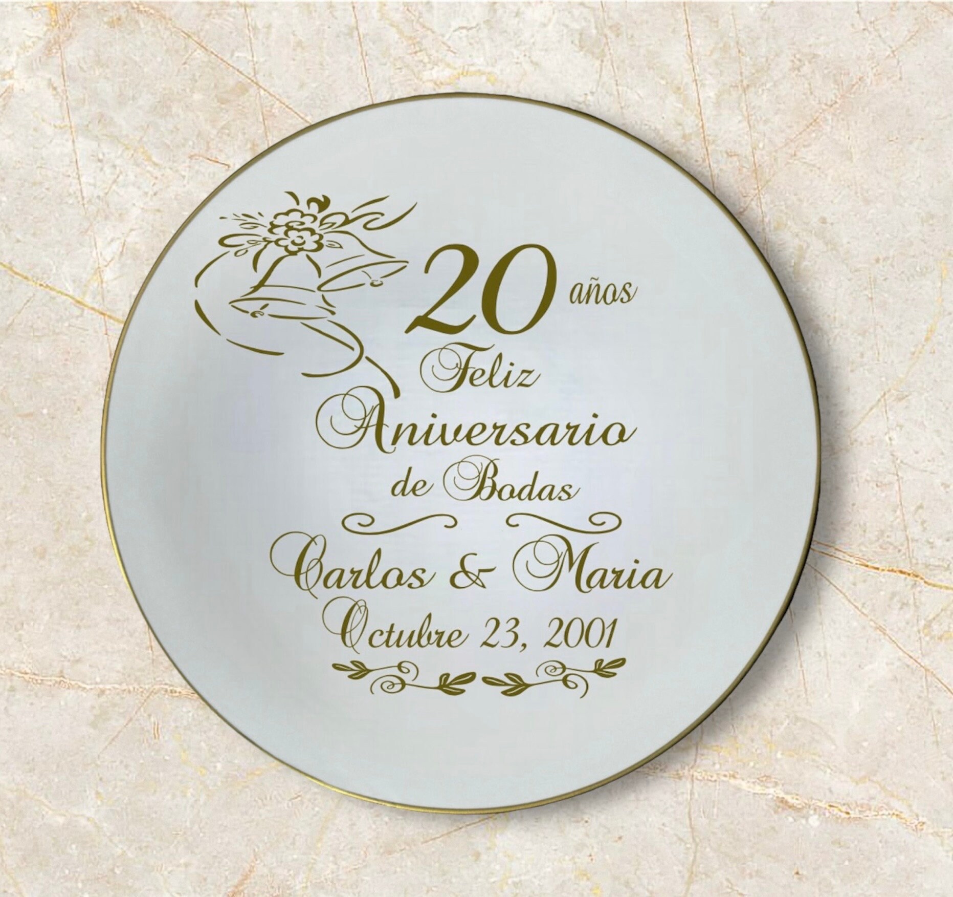 松井秀喜　20th ANNIVERSARY GOLD PLATE Personalized 20th Anniversary Plate: Gold Trim Ceramic Keepsake - Etsy