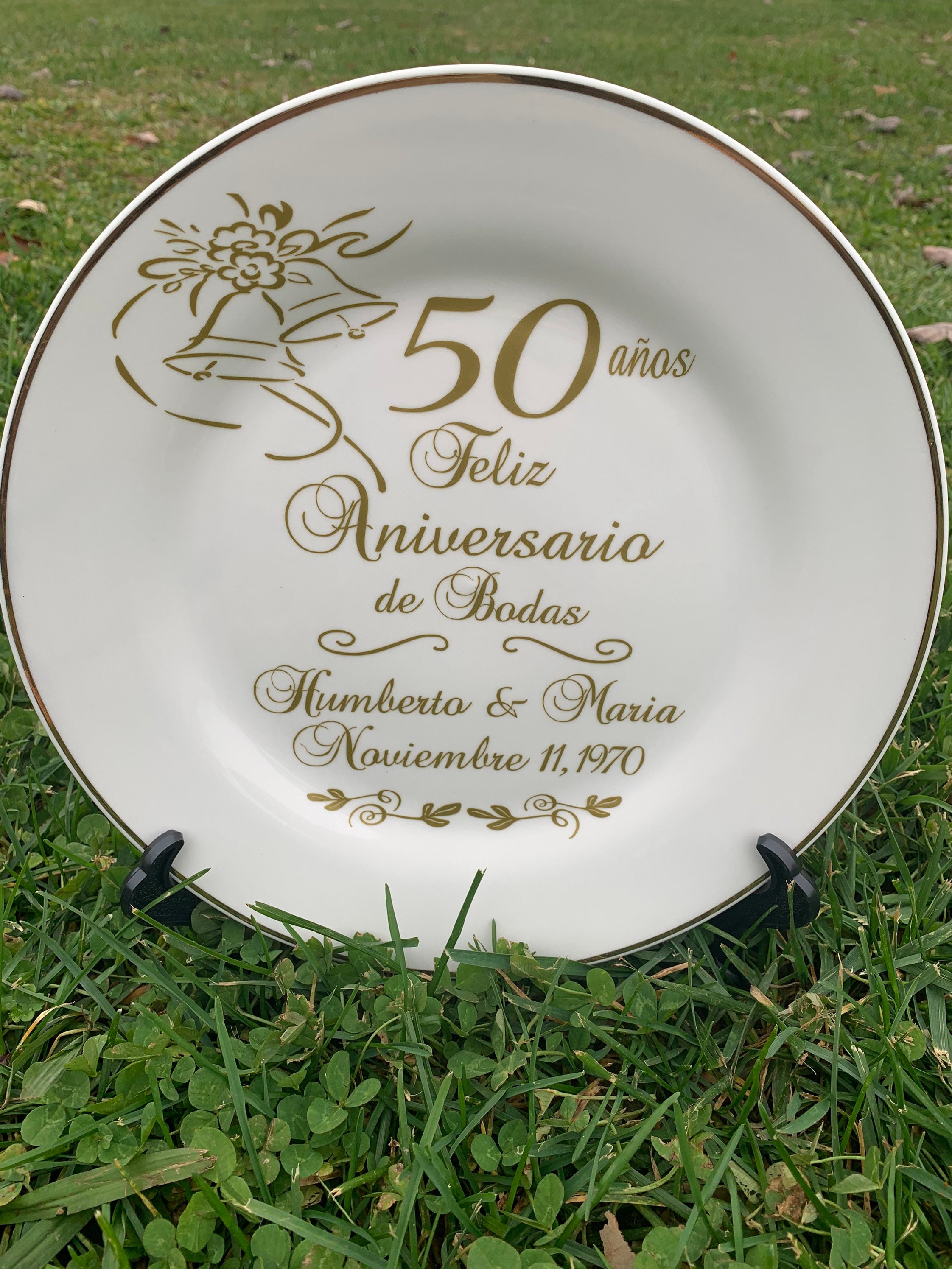 Personalized 20th Anniversary Plate: Gold Trim Ceramic Keepsake - Etsy