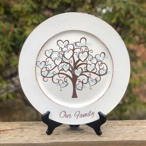 Personalized Family Tree sign with names, plate to display, decorative plate, family name sign