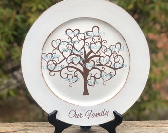 Personalized Family Tree Plate: Decorative Family Name Sign