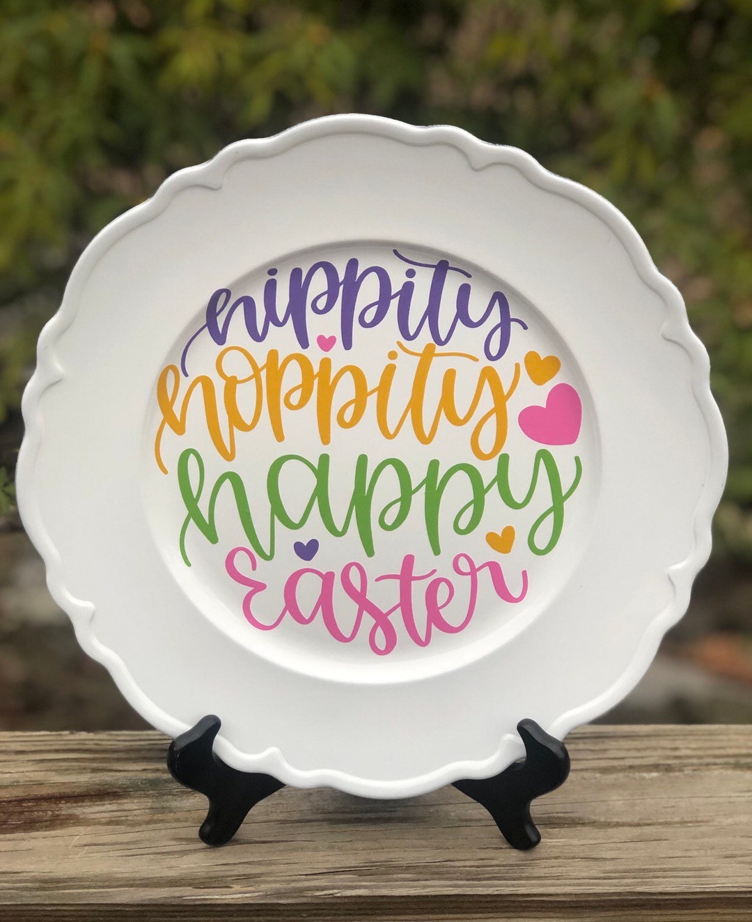 Happy Easter Plate, Easter Decor, Easter Charger Plate, Plate to