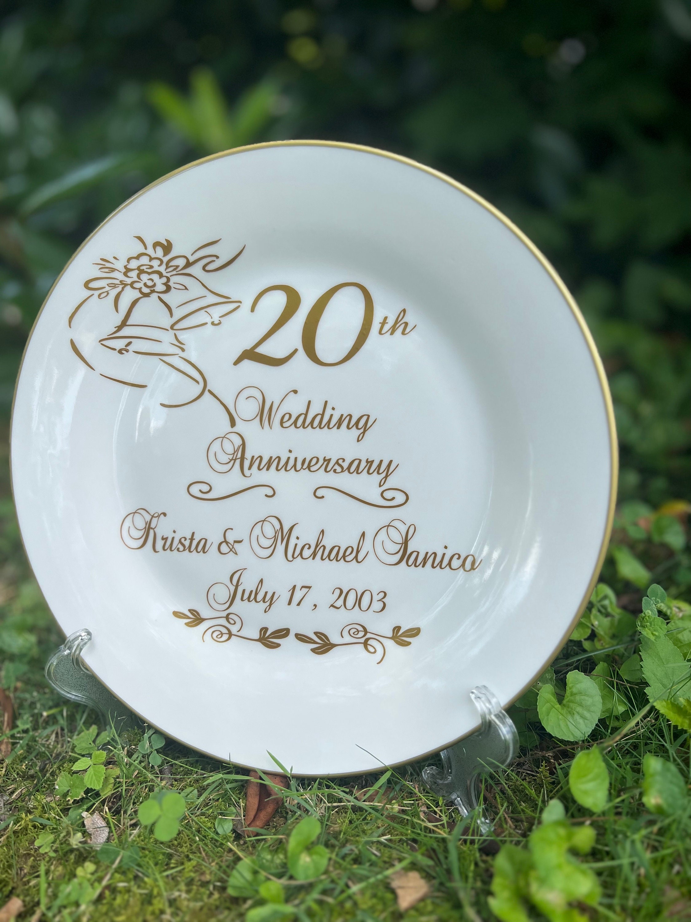 Personalized 20th Anniversary Plate: Decorative Ceramic Gift - Etsy