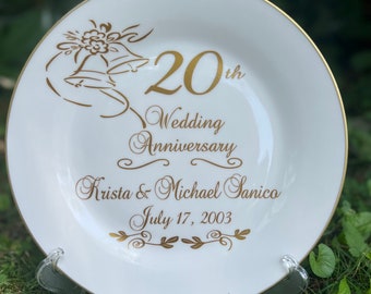 Personalized 20th Anniversary Plate: Decorative Ceramic Gift - Etsy