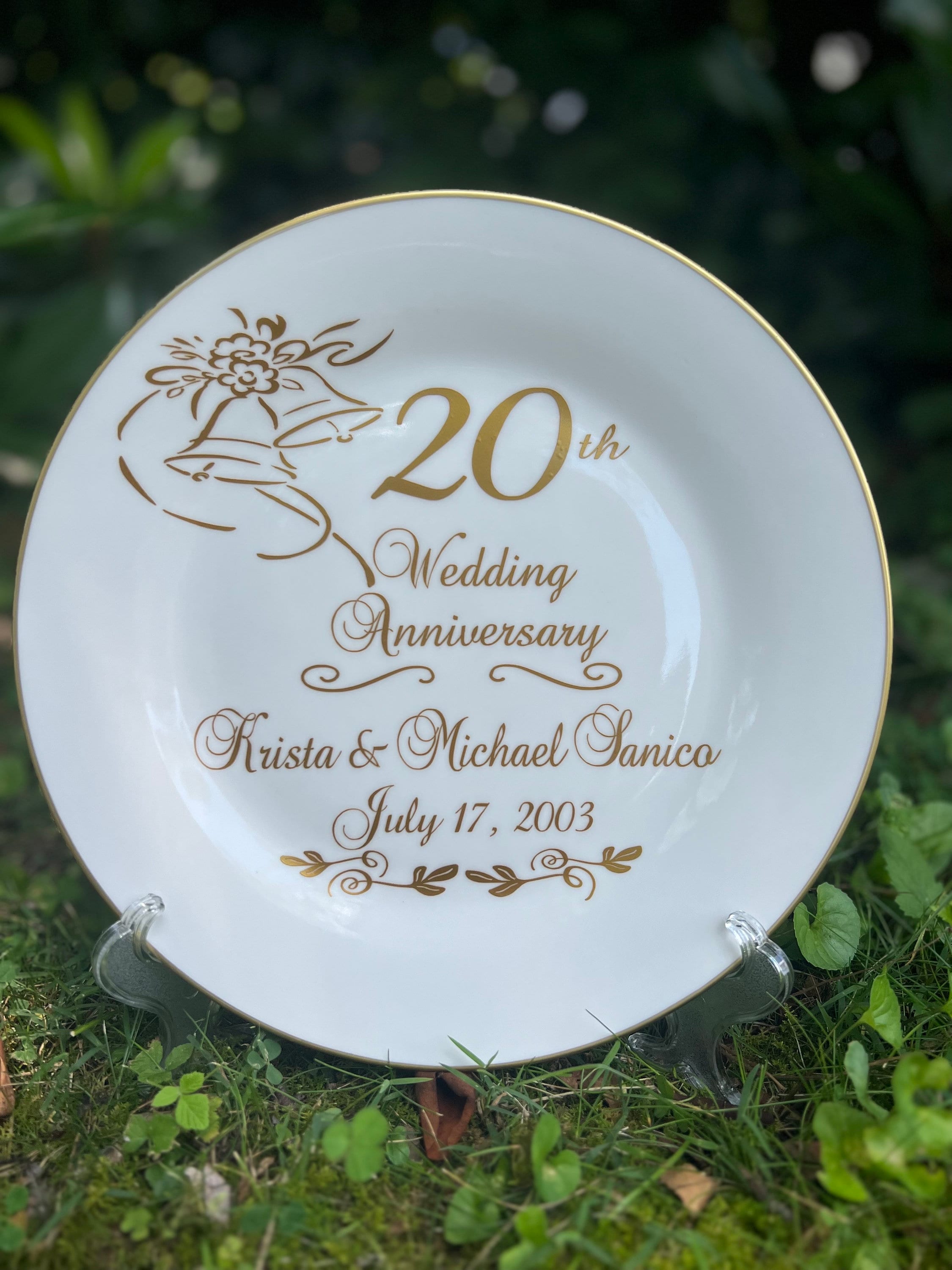 Personalized 20th Anniversary Plate: Decorative Ceramic Gift - Etsy