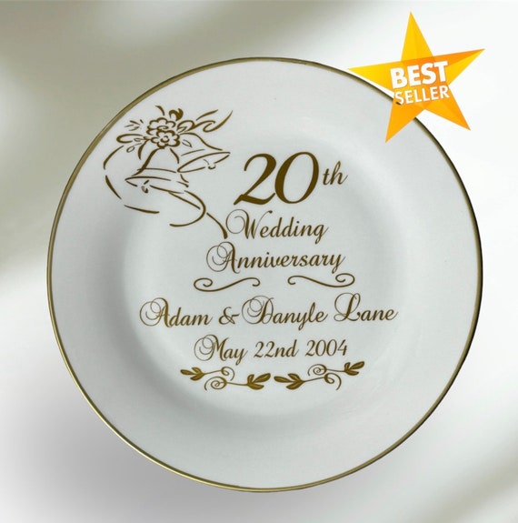 松井秀喜　20th ANNIVERSARY GOLD PLATE Personalized 20th Anniversary Plate: Decorative Ceramic Gift - Etsy