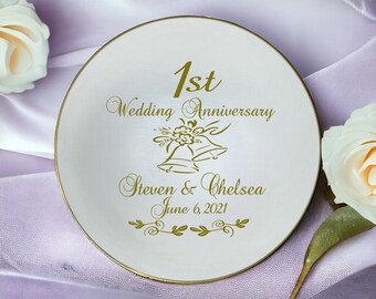 1st Wedding Anniversary Plate, Custom Anniversary Plate
