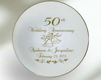 50th anniversary gift for parents, 50th anniversary gift, personalized anniversary plate, anniversary keepsake gift