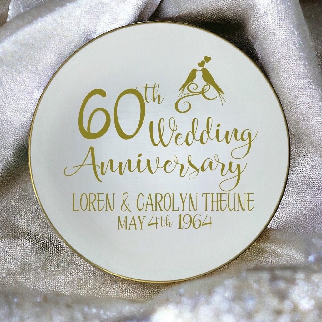 Personalized 60th Anniversary Plate: Diamond Milestone Keepsake