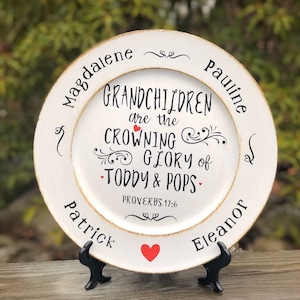 Personalized Grandchildren sign for Mom, Mother’s Day gift, Gift for grandmother, plate to display