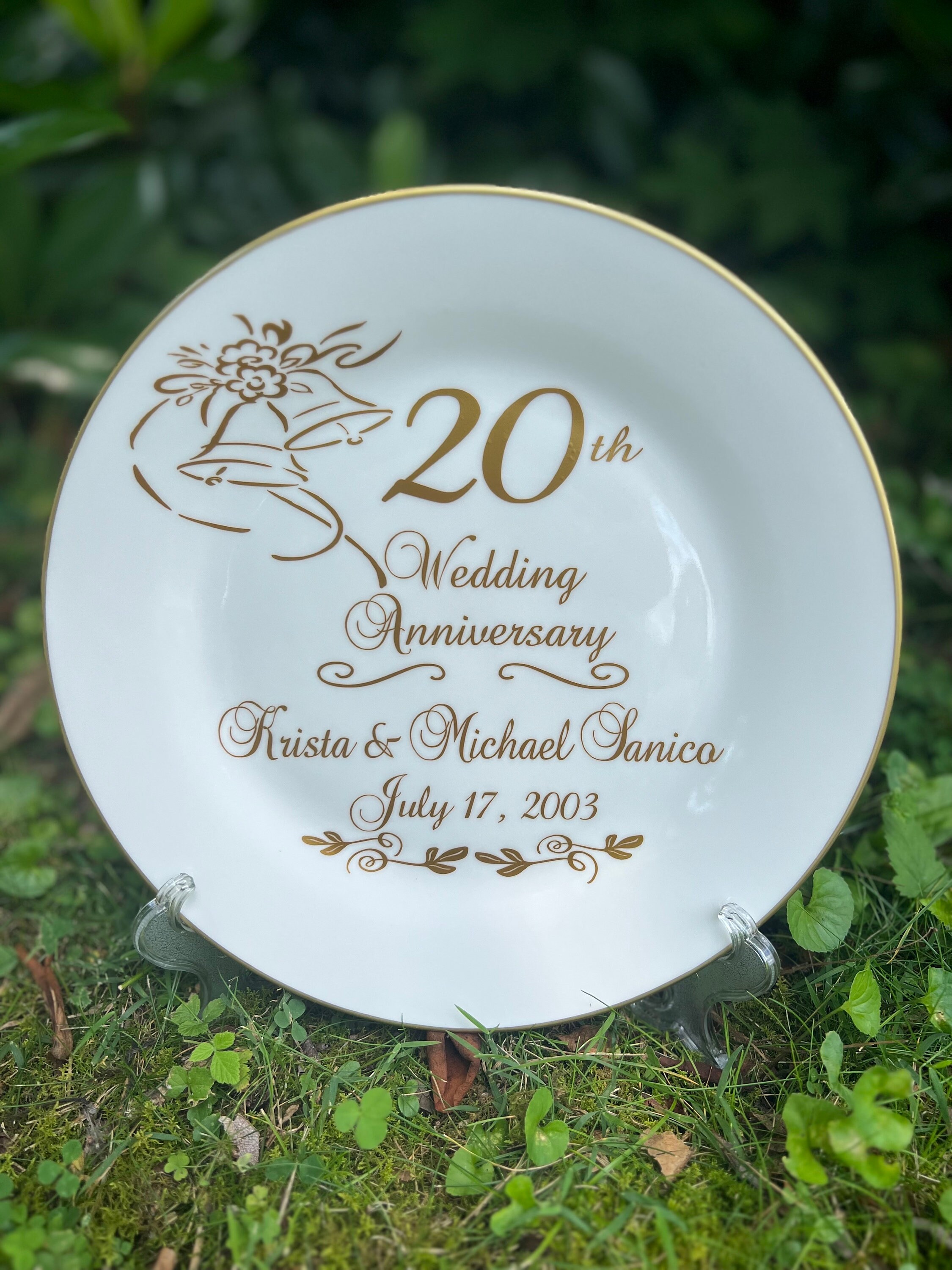 Personalized 20th Anniversary Plate: Decorative Ceramic Gift - Etsy