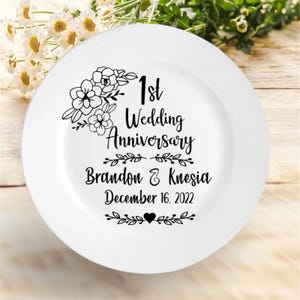 1st wedding anniversary gift, personalized anniversary gift for parents, anniversary plate, wedding plate