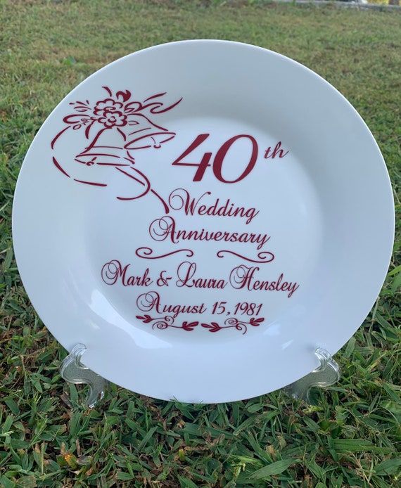 Personalized Ruby 40th Anniversary Plate: Keepsake Gift - Etsy