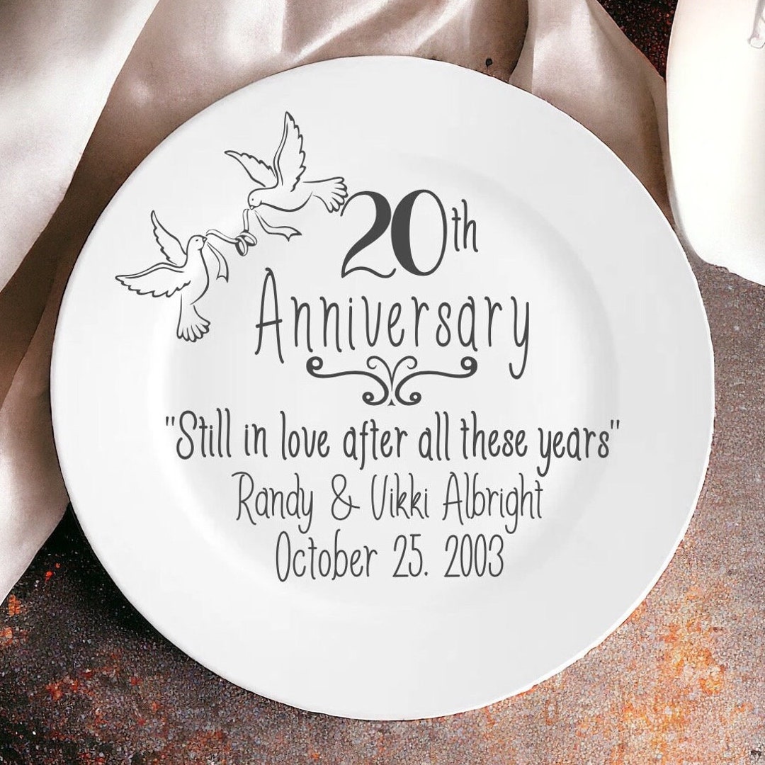 Personalized Anniversary Plate: 20th Anniversary Keepsake - Etsy