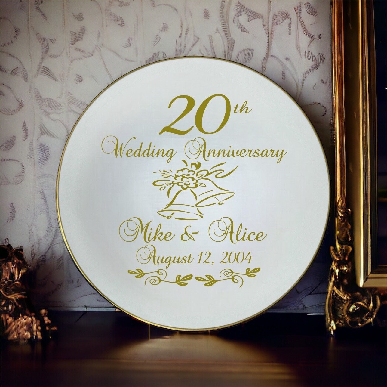 松井秀喜　20th ANNIVERSARY GOLD PLATE Personalized 20th Anniversary Plate, Custom Ceramic Gift - Etsy Israel