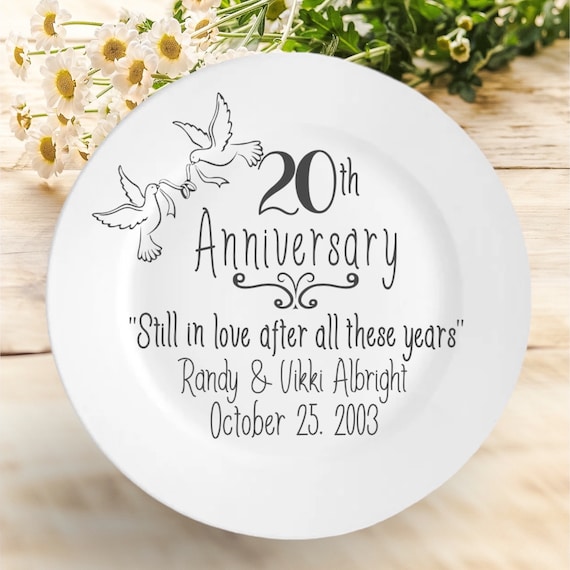 Personalized Anniversary Plate: 20th Anniversary Keepsake - Etsy