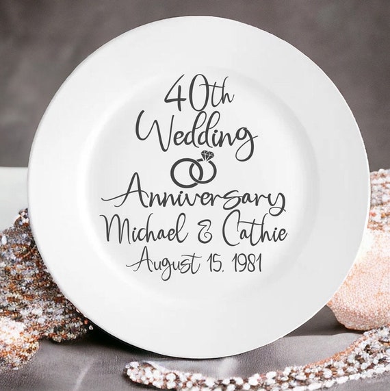 Personalized 40th Wedding Anniversary Plate: Ceramic Keepsake Gift